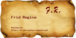 Frid Regina névjegykártya